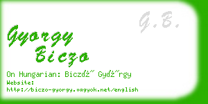 gyorgy biczo business card